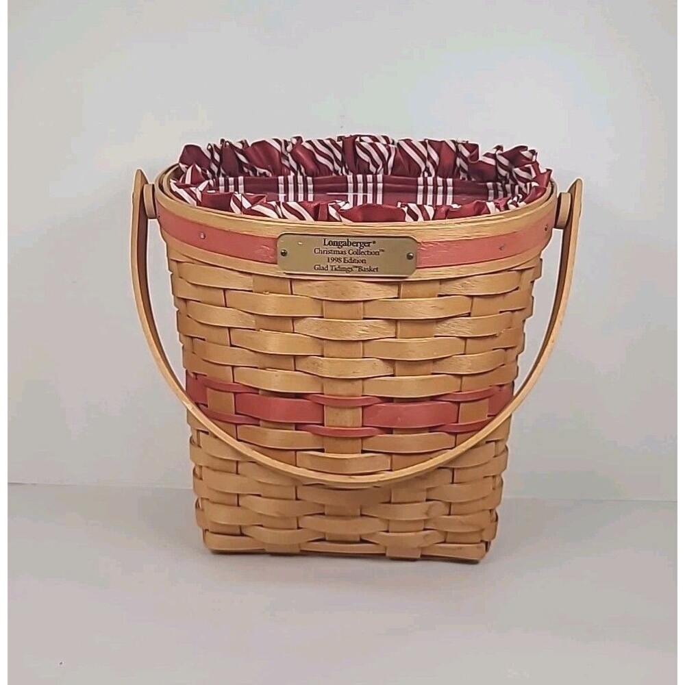 Vintage Longaberger 1998 Christmas Collection Glad Tidings Basket Combo